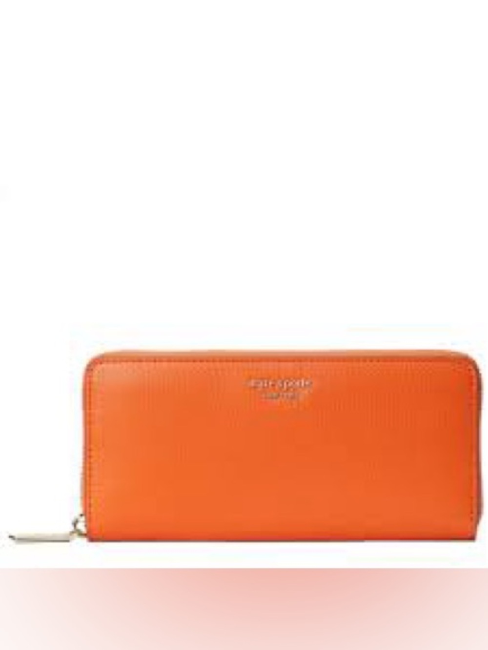 kate spade bright orange zip-around continental wallet Compact leather wallet wi